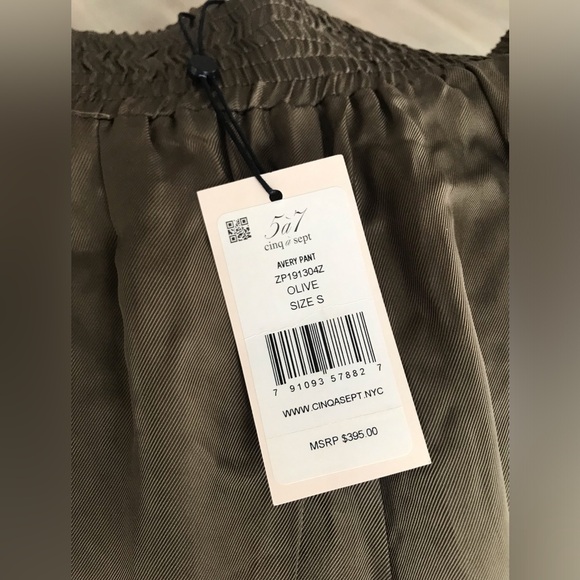 CINQ A SEPT , olive Tiered Wide-Leg Pants NWT , sz sm - Picture 4 of 8